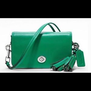 Coach “penny” leather handbag Kelly green